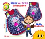 4510 *Mandil de Verano EDUCADORA FELIZ Impreso e/Tela Ligera* (50x70 cm.) Ajustable. - Imagen 2