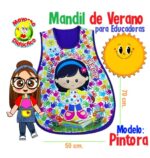 4510 *Mandil de Verano PINTORA Impreso e/Tela Ligera* (50x70 cm.) Ajustable. - Imagen 2