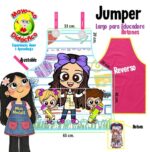 4511 *Jumper Largo BOTONES p/Educadoras Ajustable* (65x85 cm.) 100%Poliéster. - Imagen 2