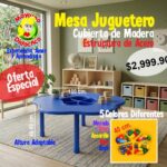 4706 *Mesa Juguetera AZUL Cubierta d/Madera Altura Ajustable Reforzada c/Acero* 100x 48 a 60 cm.) - Imagen 4