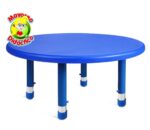 8001 *Mesa Redonda AZUL* (75 x50cm.) Plástico y Acero. - Imagen 3