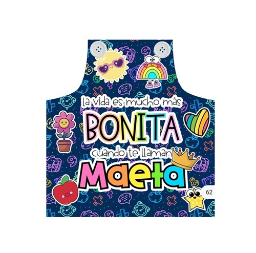 botones1-portada 4511 *Jumper Largo BOTONES+BONITA p/Educadoras Ajustable* (65x85 cm.) 100%Poliéster. - Imagen 1