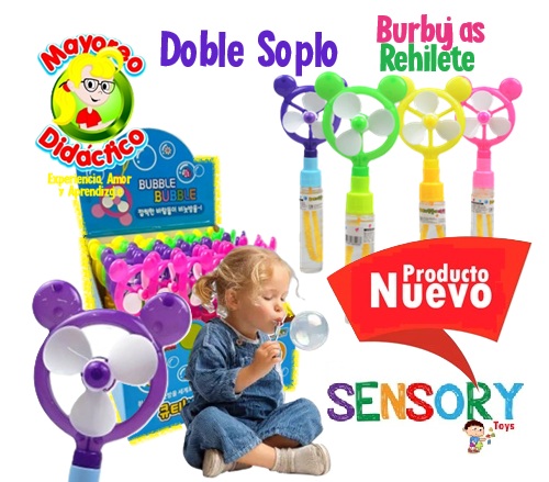 4515-24 4515-24 *CAJA c/24 Burbujas Doble Soplo Rehilete* ( 7x18 cm.) - Imagen 1
