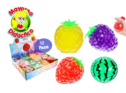 4520-12 4520-12 *CAJA c/12 Pelotas Frutas Squishy* (6x7 cm.) - Imagen 1